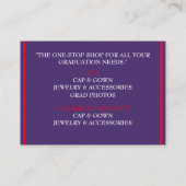 Retailer Red & Lila Graduation Cap Visitenkarte (Rückseite)