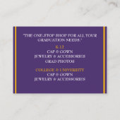 Retailer Yellow & Lila Graduation Cap Visitenkarte (Rückseite)