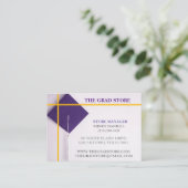 Retailer Yellow & Lila Graduation Cap Visitenkarte (Stehend Vorderseite)