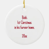 Retcue Cat's First Christmas in Furever Zuhause Keramik Ornament (Hinten)