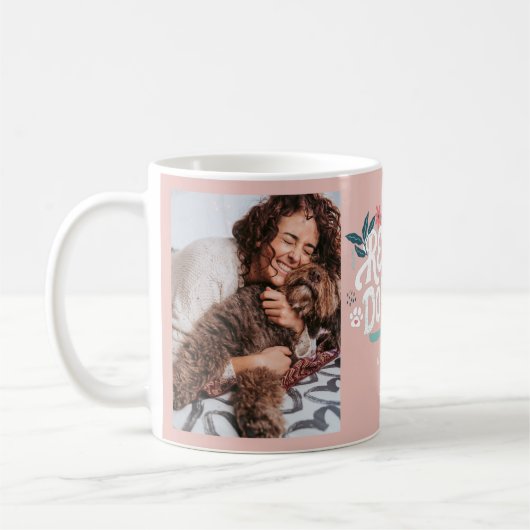 Retcue Dog Mama Paw Print Foto Collage Kaffeetasse (Links)