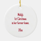 Retcue Dog's First Christmas in Furever Zuhause Keramik Ornament (Hinten)