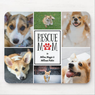 Retcue-Mama Rotes Blatt FotoCollage Mousepad