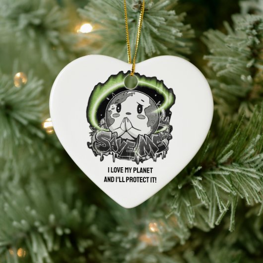 Rethink Reduce Reuse Recycle Save Earth Keramik Ornament (Baum)