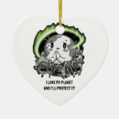 Rethink Reduce Reuse Recycle Save Earth Keramik Ornament (Vorne)