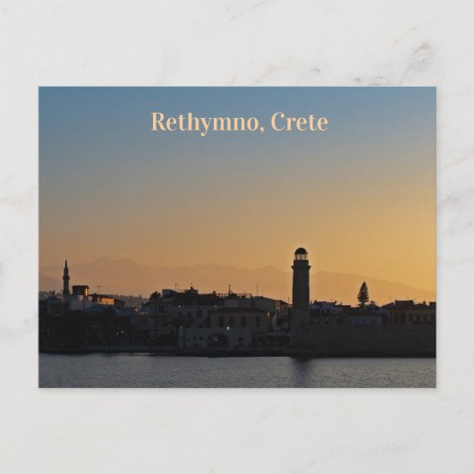 Rethymno Kreta Griechenland Sunset Postcard Postkarte (Vorderseite)