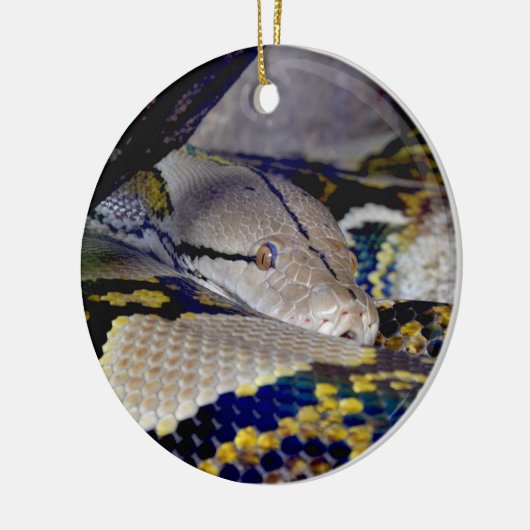 Reticulated Python Snake Keramik Ornament (Links)