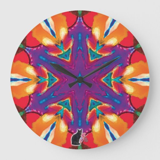 Reticule Kaleidoskop Große Wanduhr (Vorderseite)