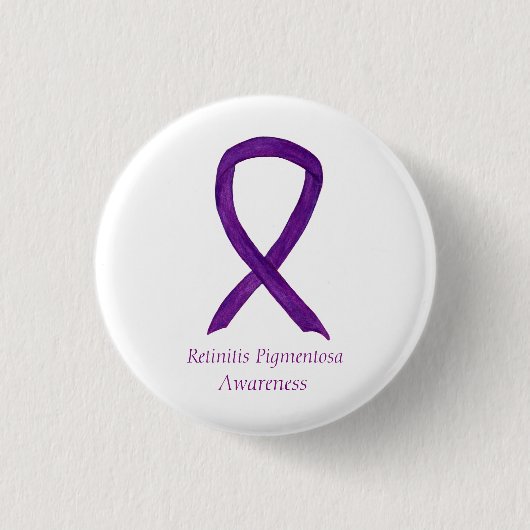 Retinitis Pigmentos Awareness Ribbon Custom Button (Vorderseite)