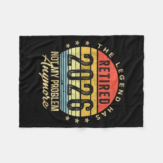 Retired 2026 Not My Problem Anymore Retirement Men Fleecedecke (Vorderseite (Horizontal))