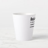 Retired a person who is happy on Mondays funny Milchtasse (Vorderseite)