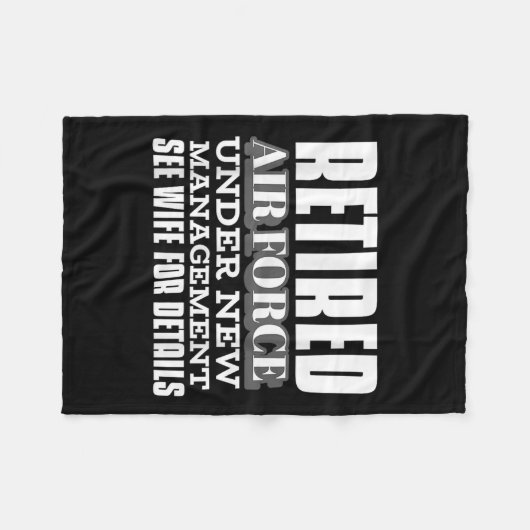 Retired Air Force Under New Management Retirement Fleecedecke (Vorderseite (Horizontal))