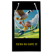 " RETIRED and HAPPY " Kleine Geschenktüte (Rückseite)