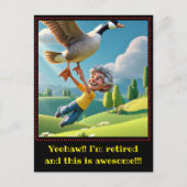 " RETIRED and HAPPY " Postkarte (Vorderseite)