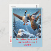 " RETIRED and HAPPY " Postkarte (Vorne/Hinten)