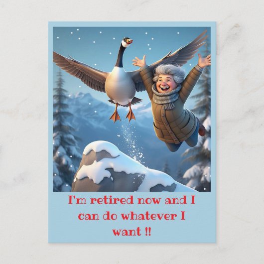 " RETIRED and HAPPY " Postkarte (Vorderseite)