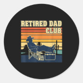 Retired And Proud Retirement Dad Club New Member Runder Aufkleber (Vorderseite)