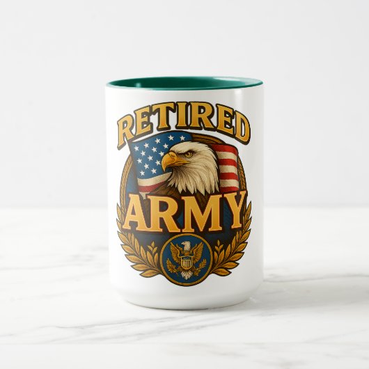 Retired ARMY Design with flag & eagle Tasse (Zentrum)