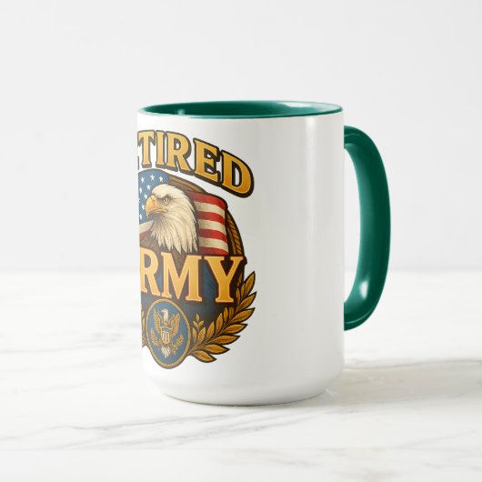 Retired ARMY Design with flag & eagle Tasse (VorderseiteRechts)
