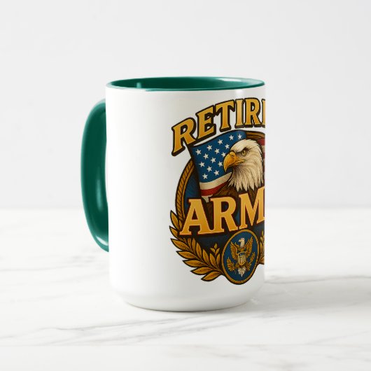 Retired ARMY Design with flag & eagle Tasse (Vorderseite Links)