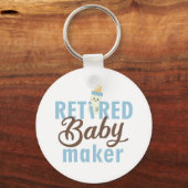 Retired Baby Maker Funny Vasectomy Modern Cute  Schlüsselanhänger (Vorderseite)