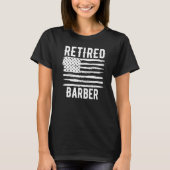 Retired Barber Profession American Flag Premium T-Shirt (Vorderseite)