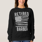 Retired Barber Profession American Flag Sweatshirt (Vorderseite)