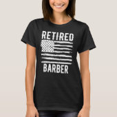 Retired Barber Profession American Flag T-Shirt (Vorderseite)