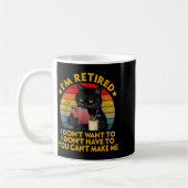 Retired Black Cat Coffee Funny Retirement 2026 Wom Kaffeetasse (Links)