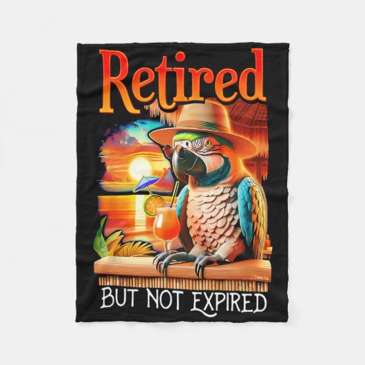Retired But Not Expired Parrot Summer Vacation Ret Fleecedecke (Vorderseite)