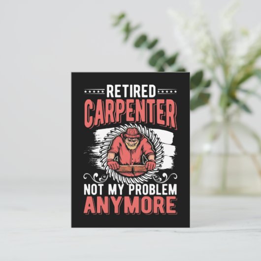 Retired Carpenter Dad Craftsman Husband Postkarte (Stehend Vorderseite)