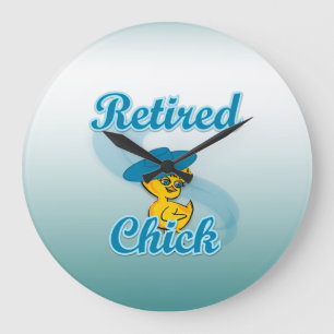 Retired Chick Große Wanduhr
