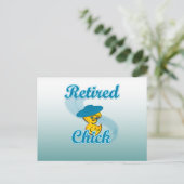 Retired Chick Postkarte (Stehend Vorderseite)