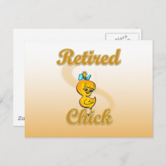 Retired Chick Postkarte (Vorne/Hinten)