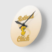Retired Chick Runde Wanduhr (Winkel)