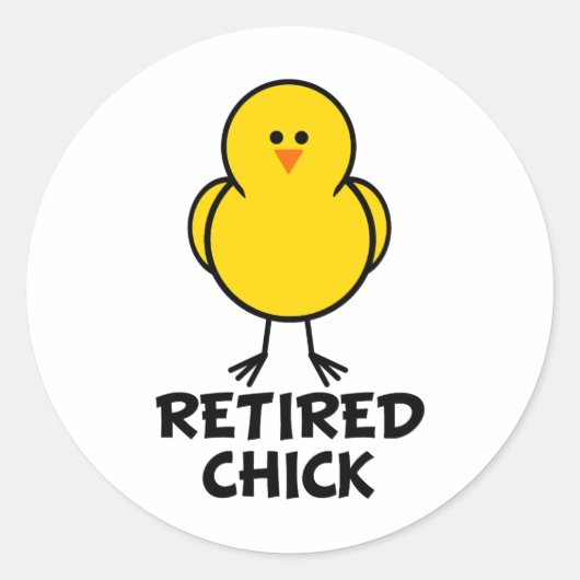 Retired Chick Runder Aufkleber (Vorderseite)