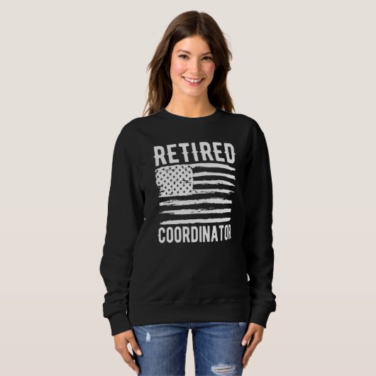 Retired Coordinator Profession American Flag Premi Sweatshirt (Vorne ganz)