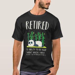 Retired Definitin Lazy Panda Retirement Gag T-Shirt