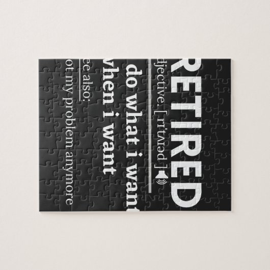 retired definition, funny retirement, retired puzzle (Horizontal)