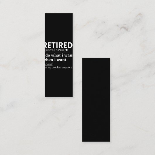 retired definition, funny retirement, retired treuekarte (Vorne/Hinten)