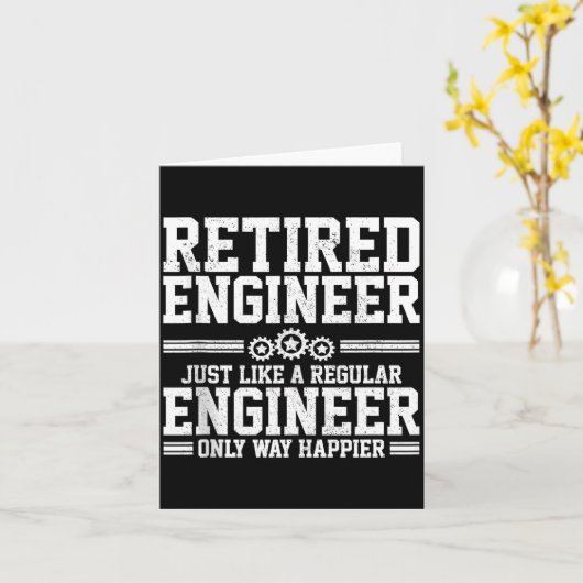Retired Engineer Engineering Funny Saying Retireme Karte (Gelbe Blume)
