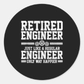 Retired Engineer Engineering Funny Saying Retireme Runder Aufkleber (Vorderseite)