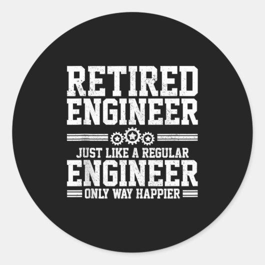 Retired Engineer Engineering Funny Saying Retireme Runder Aufkleber (Vorderseite)