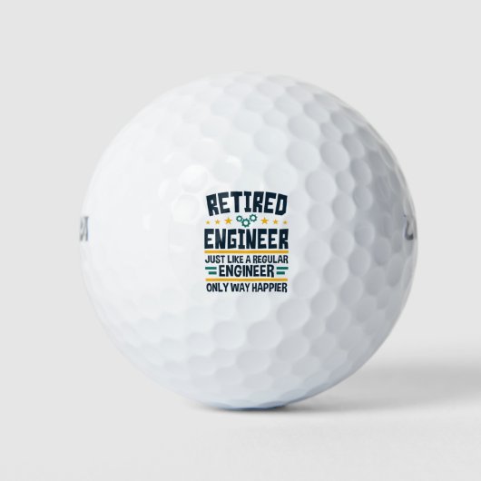 Retired Engineer Engineering Retirement Happier Golfball (Vorderseite)