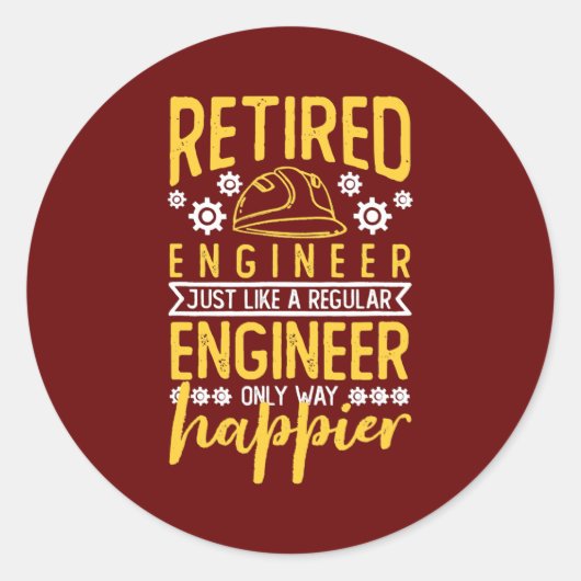 Retired Engineer Like A Regular Engineer Only Way Runder Aufkleber (Vorderseite)