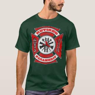 Retired Fire Paramedic Firefighter Red Maltese T-Shirt