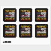 Retired Firefighter 60th Birthday Thin Red Line Quadratischer Aufkleber (Blatt)