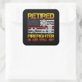 Retired Firefighter 60th Birthday Thin Red Line Quadratischer Aufkleber (Tasche)