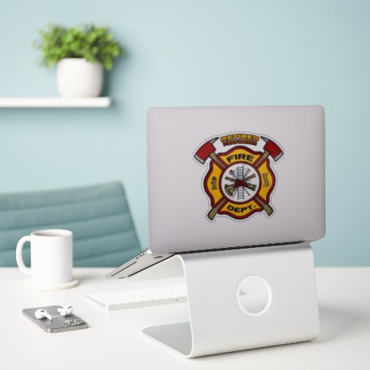 RETIRED FIREFIGHTER AUFKLEBER (Laptop auf Schreibtisch)