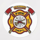 RETIRED FIREFIGHTER ETIKETTEN (Design 2)